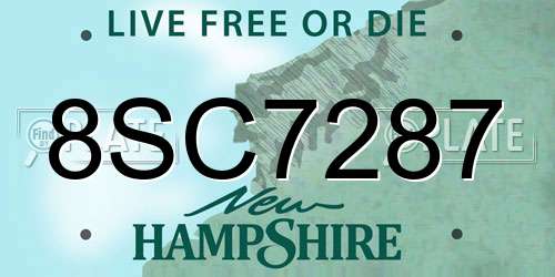 8SC7287 New Hampshire License Plate