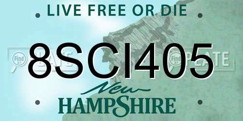 8SCI405 New Hampshire License Plate