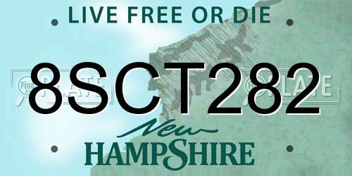 8SCT282 New Hampshire License Plate