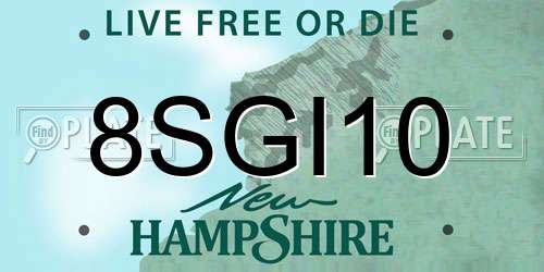 8SGI10 New Hampshire License Plate