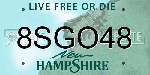 8SGO48 New Hampshire License Plate