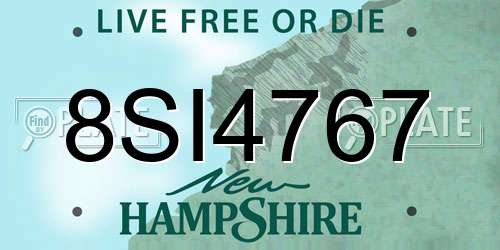 8SI4767 New Hampshire License Plate