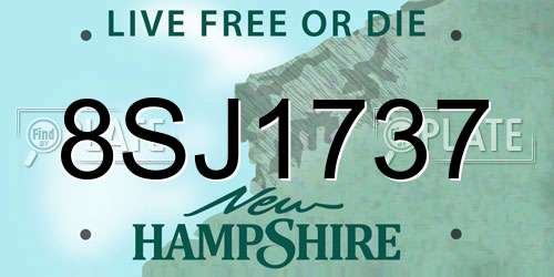 8SJ1737 New Hampshire License Plate