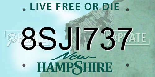 8SJI737 New Hampshire License Plate