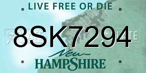 8SK7294 New Hampshire License Plate