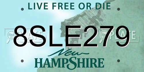 8SLE279 New Hampshire License Plate