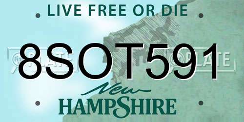 8SOT591 New Hampshire License Plate
