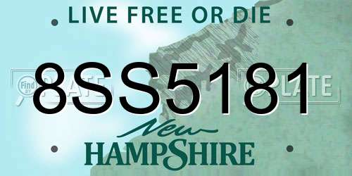8SS5181 New Hampshire License Plate