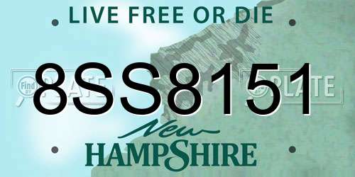 8SS8151 New Hampshire License Plate