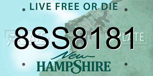 8SS8181 New Hampshire License Plate