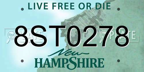 8ST0278 New Hampshire License Plate