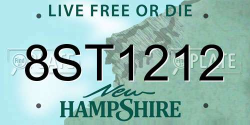 8ST1212 New Hampshire License Plate
