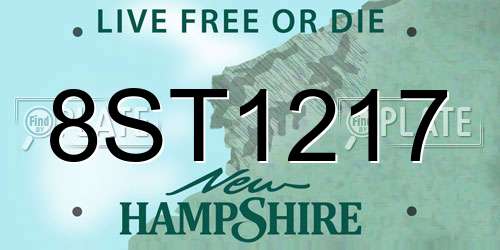 8ST1217 New Hampshire License Plate