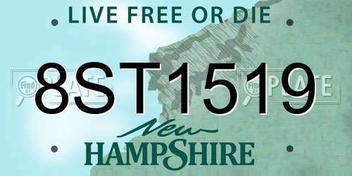 8ST1519 New Hampshire License Plate