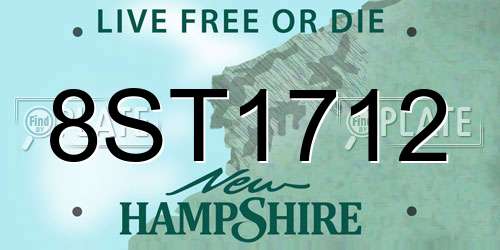 8ST1712 New Hampshire License Plate