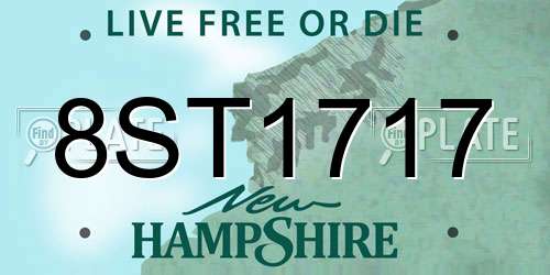 8ST1717 New Hampshire License Plate
