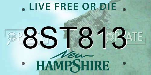 8ST813 New Hampshire License Plate