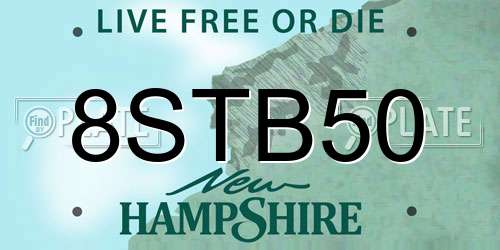 8STB50 New Hampshire License Plate