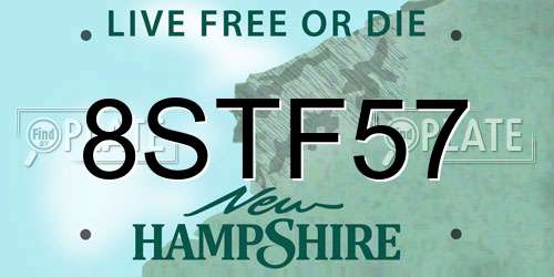 8STF57 New Hampshire License Plate