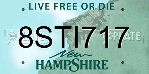8STI717 New Hampshire License Plate