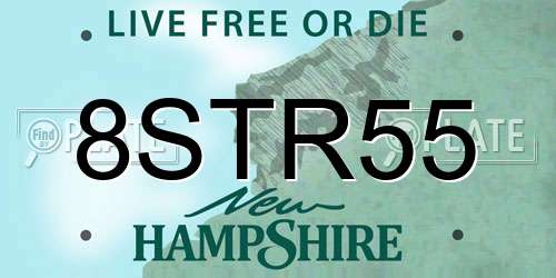 8STR55 New Hampshire License Plate