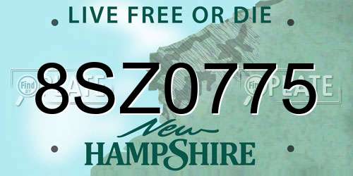 8SZ0775 New Hampshire License Plate