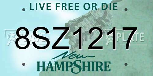 8SZ1217 New Hampshire License Plate