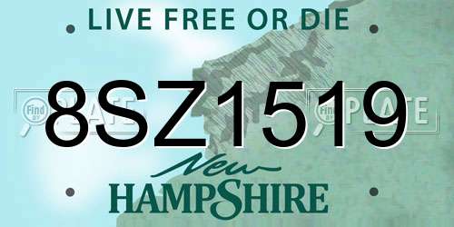 8SZ1519 New Hampshire License Plate
