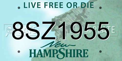 8SZ1955 New Hampshire License Plate