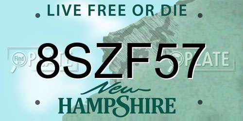 8SZF57 New Hampshire License Plate