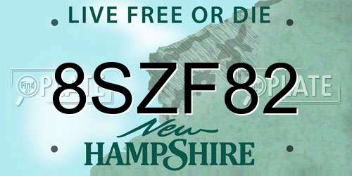 8SZF82 New Hampshire License Plate
