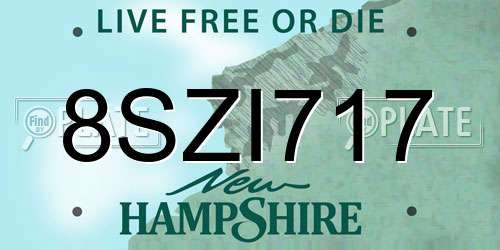 8SZI717 New Hampshire License Plate
