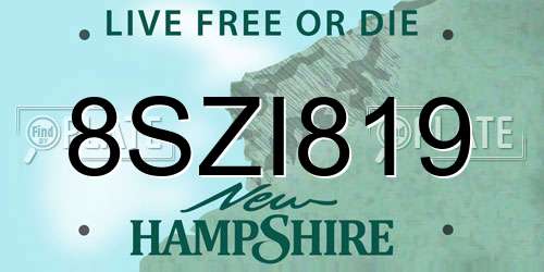 8SZI819 New Hampshire License Plate