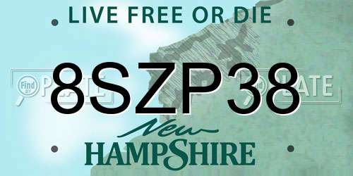 8SZP38 New Hampshire License Plate