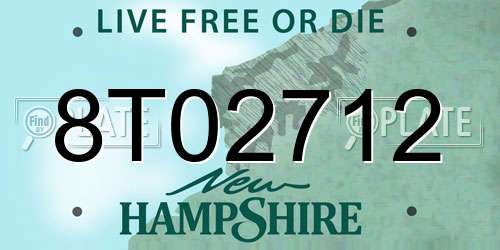 8T02712 New Hampshire License Plate