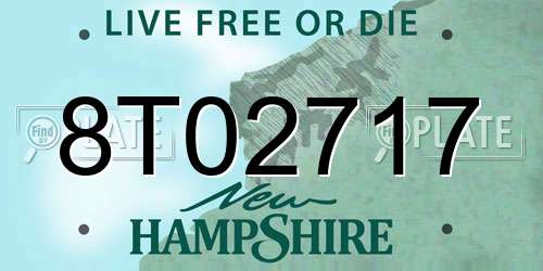 8T02717 New Hampshire License Plate