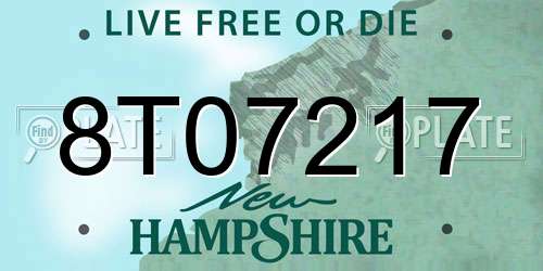 8T07217 New Hampshire License Plate