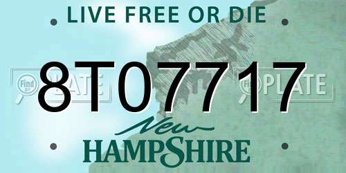 8T07717 New Hampshire License Plate