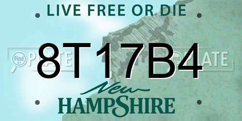 8T17B4 New Hampshire License Plate