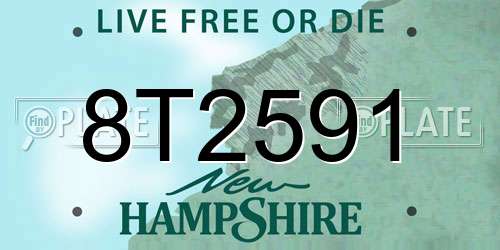 8T2591 New Hampshire License Plate