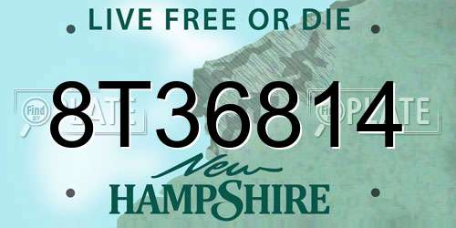 8T36814 New Hampshire License Plate