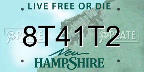 8T41T2 New Hampshire License Plate