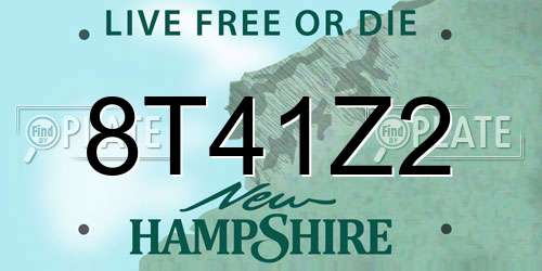 8T41Z2 New Hampshire License Plate