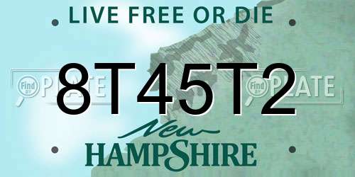 8T45T2 New Hampshire License Plate