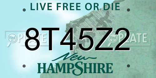 8T45Z2 New Hampshire License Plate