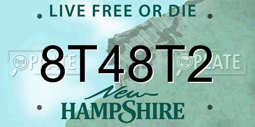 8T48T2 New Hampshire License Plate