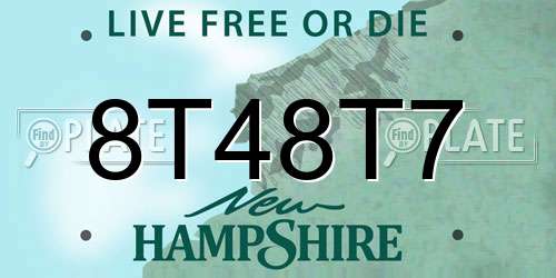 8T48T7 New Hampshire License Plate
