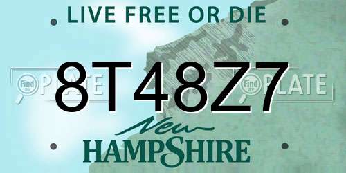 8T48Z7 New Hampshire License Plate