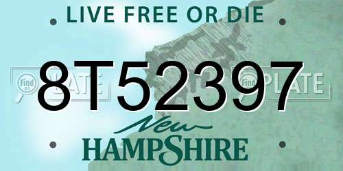 8T52397 New Hampshire License Plate