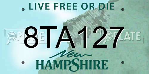 8TA127 New Hampshire License Plate